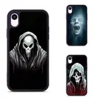 For iPhone XS 11 12 13 14 15 16 Pro Max Lovely Ghostface White Plastic TPU Cover