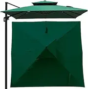 OUKEJNM 10 X 10ft Patio Umbrella Replacement Canopy Square Cantilever Umbrella Replacement Cover 2-Tier Top Cover Outdoor Market Patio Umbrella Canopy Cover