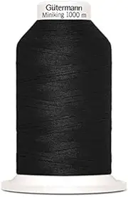 Gutermann Miniking Overlocking Sewing Thread 1000m 000 Black - Each