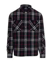 check-print button-down shirt S,XS Black