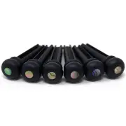 Crosby Pure Ebony Bridge Pins with Abalone Dot Inlay for 6 & 12 String Acoust...