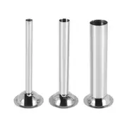 3Pcs Stainless Steel Sausage Stuffer Filling Tubes Funnels Nozzles Spare Parts Filler Tube, Base Diameter:58mm Silver