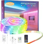 [ALITOVE] 40M RGB CCT Outdoor LED Strip Light LED Rope Light Waterproof IP65 Multicolor Tunable White LED Light Strip 2700K-6500K with APP Control for Home Outdoor DIY Drcor, 2Rolls of 20Meters