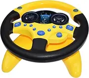 Luwecf Driving Steering Wheel Toy with Flashing Lights Education Development, 黄