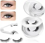 Glamour Lash Magnetic Eyelashes - Natural Look - Reusable False Lashes with Applicator | No Glue or Eyeliner Needed | Soft & Comfortable Wear | Perfect for Glasses Users | Black