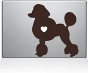 The Decal Guru Poodle Love Silhouette Decal Vinyl Sticker 11" MacBook Air, Brown