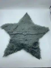 Washable Faux Sheepskin Light Grey Star Rug 2' x 2' Faux Fur Fluffy Shag Rug