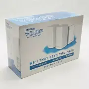 Linksys Velop VLP0103P-SC White Dual Band AC3700 Mesh WiFi Router Bundle New