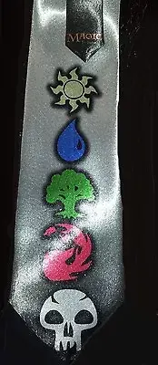 L@@K! MTG Mana Symbols Neck Tie - Magic The Gathering Neck Tie