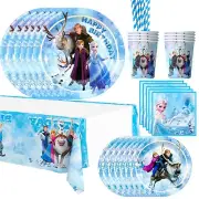 Frozen Party Supplies, 101pcs Frozen Birthday Party Tableware Set Frozen Party