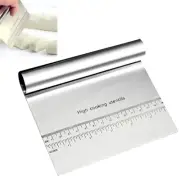 Stainless Steel Dough Pastry Scraper Pizza Cutter Chopper with Measuring Scale M