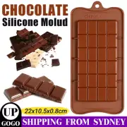 Chocolate Mould Bar Break Apart Choc Block Ice Tray Silicone Cake Bake Mold AU