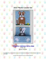 Pitbulls Coaster Set- Plastic Canvas Pattern or Kit