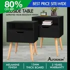 ALFORDSON 2x Bedside Table Nightstand Side Storage Cabinet Scandinavian Black