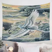 Fantasy Art Soaring Wonders Storks and Dragon Tapestry