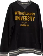 New Bruzer Men' Large Gray WLU Pullover Sweatshirt Wilford Laurie University