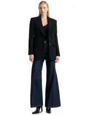 [Cue] Button Through Back Blazer in Black