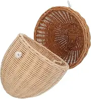 ERINGOGO Handmade Rattan Boys and Girls Storage Basket Toy Box for Nursery Wicker Toy Storage Bin Boys and Girls Room Decorative Basket