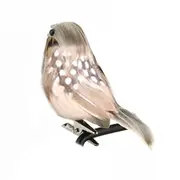 Sparrow 3D Eyes Scene Layout Fine Workmanship Wedding Outdoor Artificial Animal Bird Prop for Home Fake silver gray