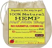 P&F Hemp Nut Milk Bag Reusable | All Natural | No More Microplastic and Toxic Chemicals | Better Than Cotton | Super Healthy Strainer for Making Yogurt/Ghee/Rice | Almond Cloth Filter | 13 X 12-Inches