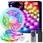RGB LED Strip Lights IP65 Waterproof 5050 12V 44Key IR Remote Controller Adapter