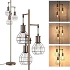 Dimmable Industrial Floor Lamp, Farmhouse Standing Lamp for Living Room, Bedroom