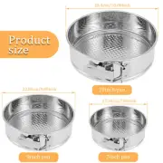 3Pcs Round Cake Pan Stainless Steel Springform Pan Set Nonstick Heat qrtgI