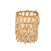 Maine & Crawford 21cm Ida Cane Lantern Glass Insert Candle Holder w/ Handle