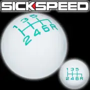 WHITE/TEAL VINTAGE SHIFT KNOB FOR 6 SPEED SHORT THROW SHIFTER SELECTOR 10X1.5 (for: Honda)