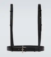 [McQueen] McQueen T-Bar Harness leather belt Inch 40 black