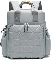 [YUN MENG] Double Shoulder Mummy Bag Multi-Function Large Capacity Maternal and Child Package Korean Fashion Waterproof Mother Bag Casual Daypack School Bag for Women (Color : Light Gray, Size : M)
