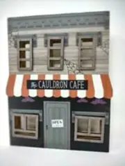 The Cauldron Cafe Halloween Fall Wood Accent Table Decor New