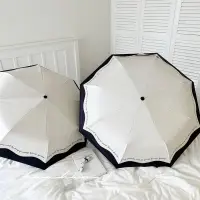 在飛比找蝦皮商城精選優惠-浪漫 法式 雨傘 自動 女 晴雨 兩用 黑白 接邊 小眾 防