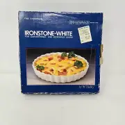 Mr. Dudley Ironstone White Quiche Dish for Microwave Conventional Ovens 8" D
