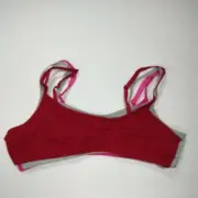 Girls Cami Crop Bra Size Medium Red Gray Pink P.S. Aeropostale 3 Pairs Stretch