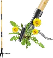 BellaJoyz Weeder - The Original Stand Up Weed Puller Tool Made with Long Handle - Real Bamboo & 4-Claw Steel Head, Weeding Tool Weed Remove Tool for Lawn/Yard and Garden Without Bending or Kneeling