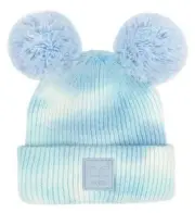 Baby Authentic C.C Exclusive Baby Blue/White Tie Dye Two Pom Beanie w/ Patch NWT