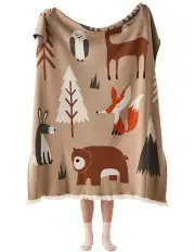 [Linen House Kids] Woodland Winter Throw in Brown