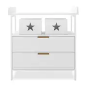 Isabella 2-Drawer Solid Pine Nursery Change Table - White