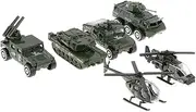6 Pieces of Metal Vehicle Models, 1/87 Mini Diecast Army Toys Set
