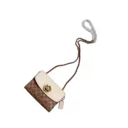 COACH 34256 Parker 18 Signature Turnlock Chain Shoulder Bag Outlet White x Khaki