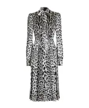 animal-print midi dress IT40 Gray