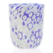 GlassOfVenice Murano Glass Tumbler - Blue Gold Millefiori