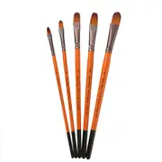 Artist Paint Brush Set High Quality Nylon Hair Wood Black Handle Watercolor Acrylic Oil Brush Painting Art Supplies