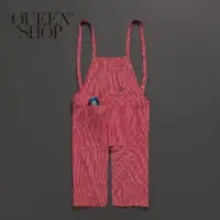 在飛比找蝦皮商城優惠-QUEENSHOP【07120202】前開衩大口袋直條紋圍裙