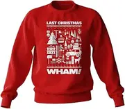 [WHAM!] Last Christmas Elements Red Sweatshirt, Red, M