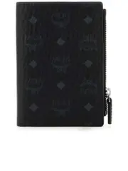 Mcm Bifold Zip Card Wallet in Visetos Original