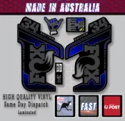 FOX RHYTHM 34 STYLE Fork Decals Stickers Blue fade / Grey / black Laminated KIT