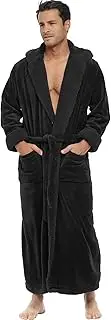 [Alexander Del Rossa] Men's Robe with Hood - Premium Fleece Bathrobe, Big and Tall, Big and Tall Bathrobe