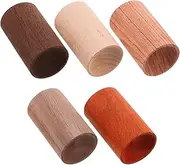 KOCKSHION 5pcs Essential Oil Wooden Diffuser Car Aromatherapy Diffuser Natural Beech Wood Portable Cylindrical Design for Home Office
